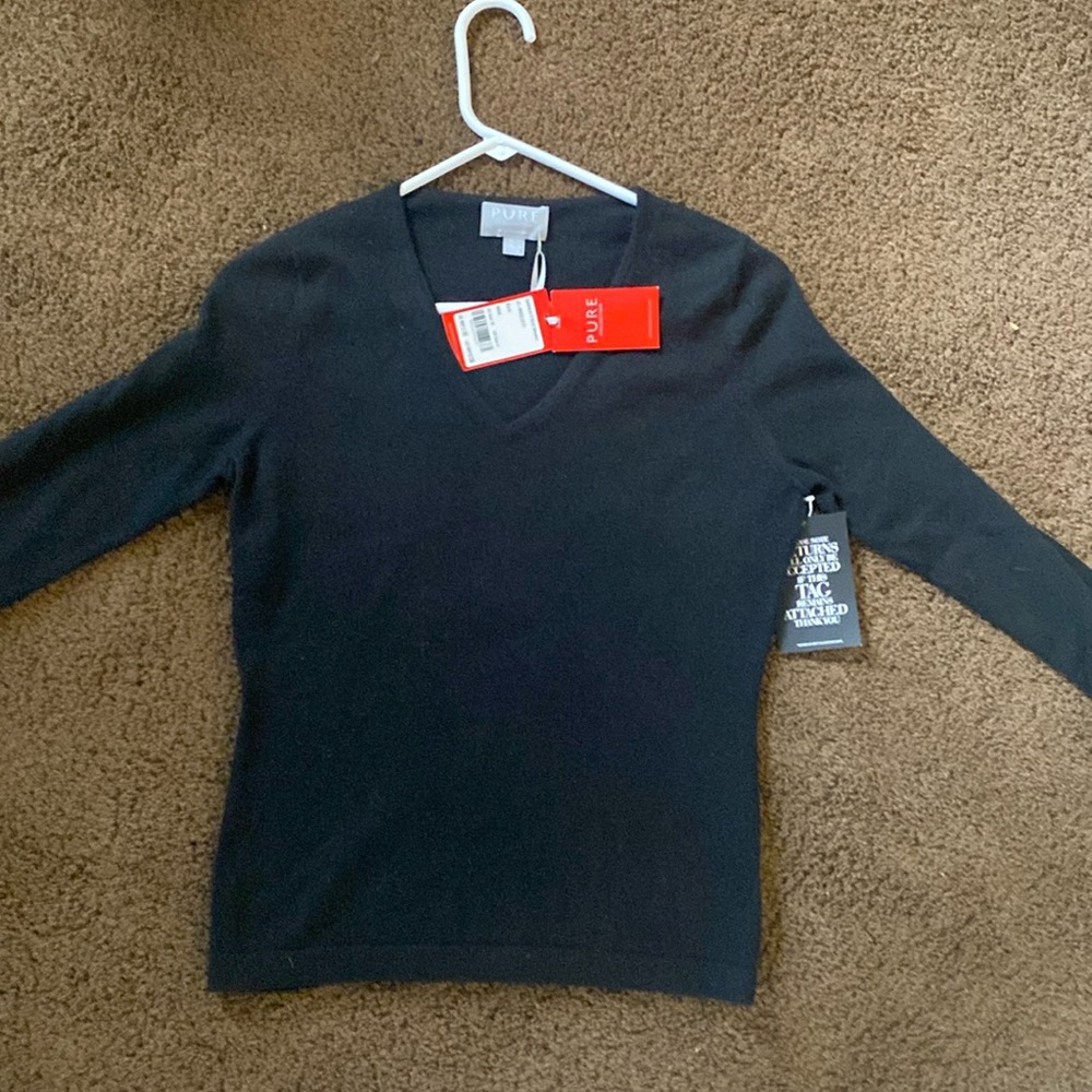 PURE long sleeve 100% cashmere sweater